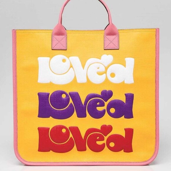 Gucci Pink/Yellow Coated Canvas Rainbow "Loved" Children's Tote Bag - Picture 1 of 10